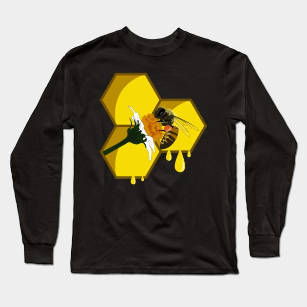 Bee on flower Long Sleeve T-Shirt by Javisolarte